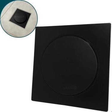 Imagem de Ralo Click Preto Fosco 15x15 Aço Inox Ralo De Chão Banheiro Escoamento