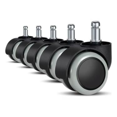 Imagem de Kit de Rodízios em PU (Rodinhas para Cadeiras) com 5 Unidades - Antirr