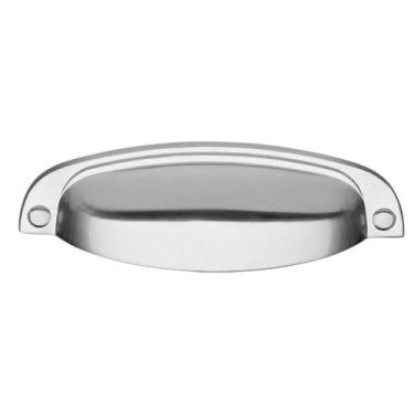 Imagem de Puxador Para Móveis Concha Provençal Sobrepor 96mm - Renna, AÇO ESCOVA