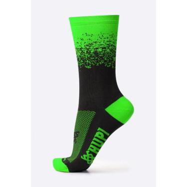 Imagem de Meia Splash Preto/Verde HUPI, Preto, Verde