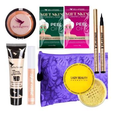 Imagem de Maquiagem Base Pó Compacto Matte Corretivo Pele Morena - Nova Avenida