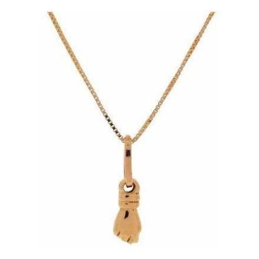 Imagem de Colar Cordão Ouro 18k Feminino + Pingente Figa Ouro 18k - RD Magazine