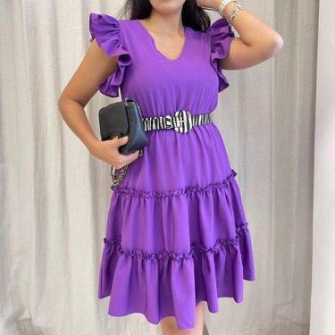 Imagem de Vestido feminino curto manga babado - Filó Modas, Vermelho, M