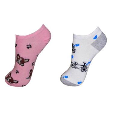 Imagem de Kit 12 Pares Meia Feminina Cano Curto Soquete Invisível Coloridas - Al