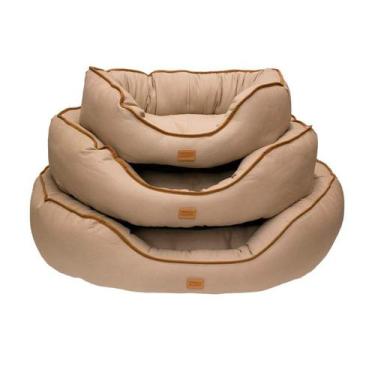 Imagem de Cama Lisa Oval Sarja para Cães e Gatos Caqui - Tamanho P - Urban Puppy