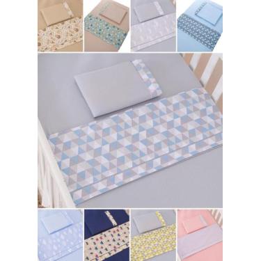 Imagem de kit 3 peças lençol para chiqueirinho menina e menino  100cm x 70cm  10