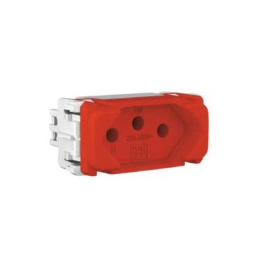 Imagem de Módulo tomada 2p+t 20a 250vca vermelho compose - weg