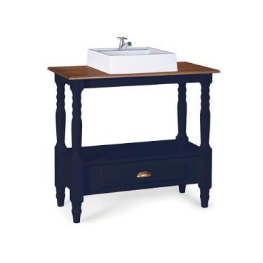 Imagem de Bancada Aparador para Banheiro com Cuba 1 Gaveta Dália 3063 Linz Móvei