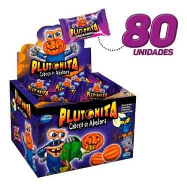 Imagem de Kit 2x Chiclete Plutonita Cabeça De Abóbora Doce Divertido Display Arc