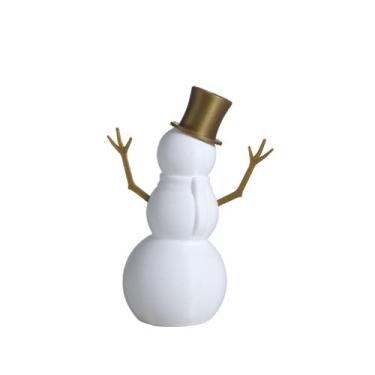 Imagem de Estatueta Floquinho - Amigos de Neve - Galanta, Branco/Dourado