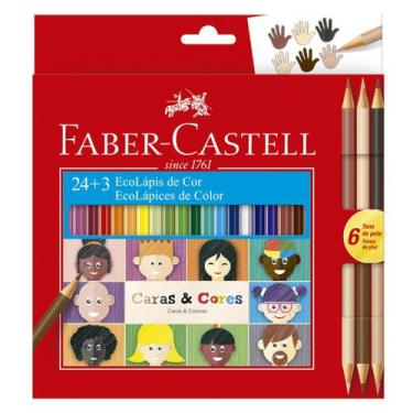 Imagem de Lapis De Cor Faber Castell Caras E Cores 24 + 6 Tons De Pele - Faber-C