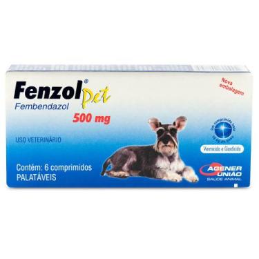 Imagem de Fenzol Pet 500mg Vermífugo da Agener com 6 Comprimidos - Agener União