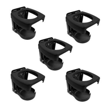 Imagem de Kit 5 Porta Copo Retrátil Dobrável Cor Preta Barco Lancha - Rei Marine