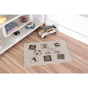 Imagem de Tapete Infantil Areia ABC Marrom 45X70CM - FASTLAR