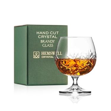 Imagem de Hemswell Crystal Copo de conhaque único para conhaque – Copos pequenos para Scotch, Brandy ou Whisky – Balão de Conhaque Elegante e Requintado Cristal de Vidro 240 g – Design Glenrigg