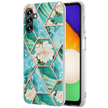 Imagem de Monwutong Capa de telefone slim fit para Samsung Galaxy A14, capa moderna com estampa de mármore IMD brilhante para meninas, com lente de câmera e proteção de tela para Galaxy A14 4G/5G, HDYB flor