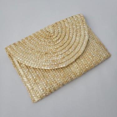 Imagem de Bolsa feminina de Palha Carteira de Mão Praia e Festa - FG, Off