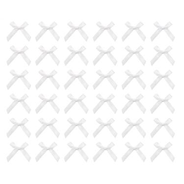 Imagem de Tupalizy Laços de fita mini laços de tecido de cetim flores para artesanato faça você mesmo, costura, scrapbook, lembrancinhas, festa de Natal, padaria, caixa de presente, embalagem, 40 x 40 x 10 mm,