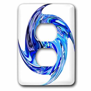 Imagem de 3dRose lsp_264356_6 Imagem de espirais abstratos em capa de tomada azul e violeta