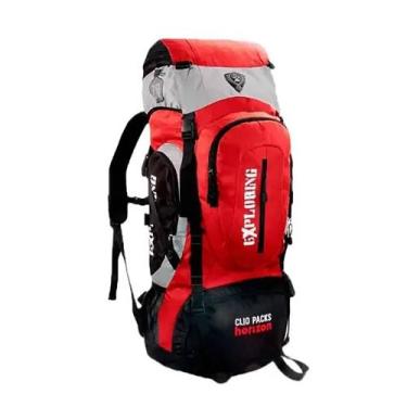 Imagem de Mochila Clio Camping Caminhada Trilha 75 Lts Reforçada, Vermelho