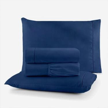 Imagem de Conjunto de Cama Queen 400 Fios Percal 4 Peças Toque Macio - Charme do