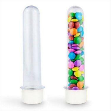 Imagem de Kit 100 Tubete 12cm Acrílico P/ Personalizar tampa branca - Lynx produ
