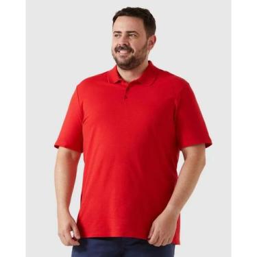 Imagem de Camisa Polo Piquet Malwee Masculina Plus Size Ref. 87851, Vermelho 222