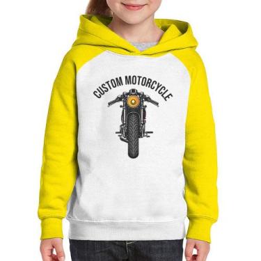 Imagem de Moletom Infantil Custom Motorcycle - Foca na Moda, Branco, Amarelo, 10