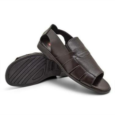Imagem de Sandalia Masculina Couro Cafe Extra Conforto 777 Granado-Masculino