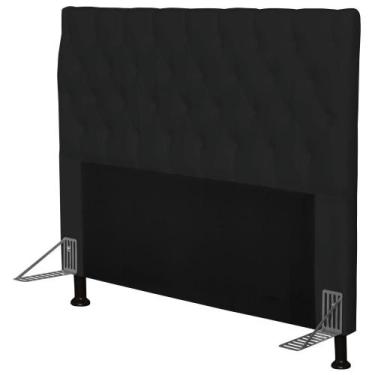 Imagem de Cabeceira Cama Box Casal 160cm Cristal material sintético Preto - JS M