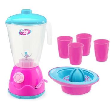 Imagem de Kit Liquidificador Cozinha Infantil Menina Brincar - Usual Brinquedos