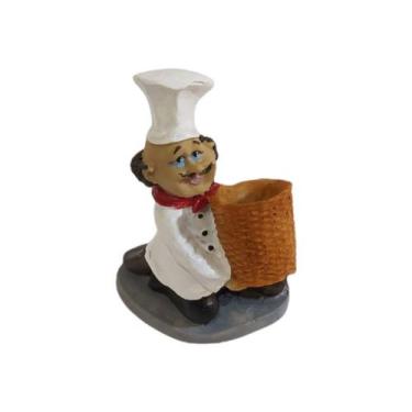 Imagem de Paliteiro de mesa Cozinheiro Cesto de Resina Porta Palito - Decore Cas