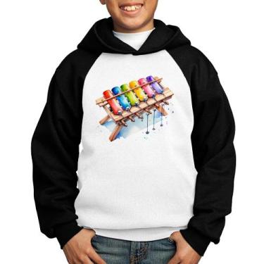 Imagem de Moletom Infantil Xilofone - Foca na Moda, Branco, Preto, 14