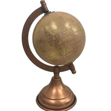 Imagem de Globo Decorativo de Metal Rose e Dourado 20cm - Decore Fácil Shop