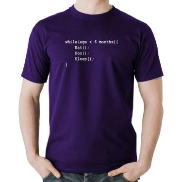 Imagem de Camiseta Algodão Eat Poo Sleep Código - Foca na Moda, Roxo, P