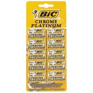 Imagem de Lâmina Bic Chrome Platinum 1 Cartela Com 50 Unidades