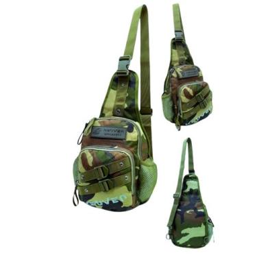 Imagem de Bolsa Transversal Camuflada Tática Com Porta Garrafa - KVN