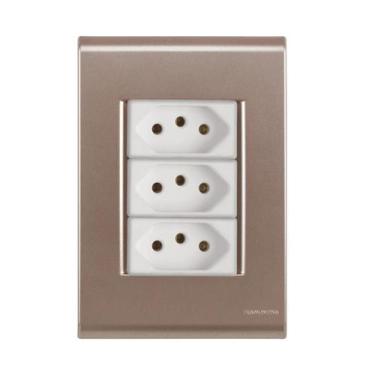 Imagem de Tomada tripla 10a liz ouro velho tramontina