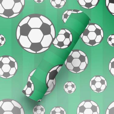 Imagem de Papel De Parede Adesivo Tema Bolas De Futebol Preto E Branca - Bazar D