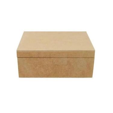 Imagem de Caixa Quadrada com Dobradiça 14x14x6 Mdf Madeira - ATACADÃO DO ARTESAN