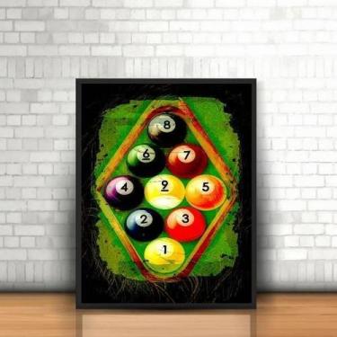 Imagem de Quadro Decorativo Bolas De Sinuca 24X18Cm - Com Vidro - Quadros On-Lin