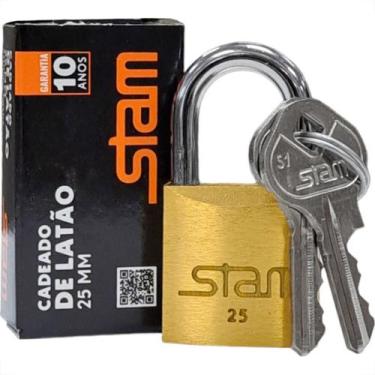 Imagem de Cadeado Stam 25Mm Latao - Kit C/10 Pecas