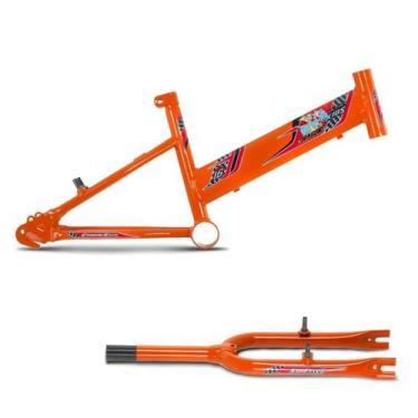 Imagem de Quadro + garfo ultra bikes rebaixado umir16, Laranja, Aro 16