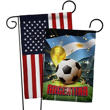 Imagem de Ornament Collection FIFA Copa do Mundo Argentina Parede Bandeira Americana Pacote Pátio Alpendre Jardim Decorações Ao Ar Livre Tapeçaria Equipe Qatar Troféu Jogo de Futebol Presentes de Futebol, Feito nos EUA