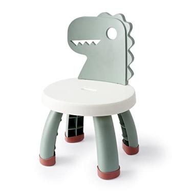 Imagem de Cadeira infantil de plástico, cadeira de dinossauro, resistente, durável e leve, com design ergonômico antiderrapante, para uso interno ou externo para meninos e meninas a partir de 1 ano (verde)
