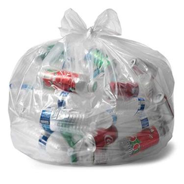 Imagem de Aluf Plastics Sacos de lixo resistentes transparentes e espessos de 2,5 litros - 61 cm x 58 cm - Pacote com 500 - para reciclagem, cozinha, empreiteiro e atividades ao ar livre