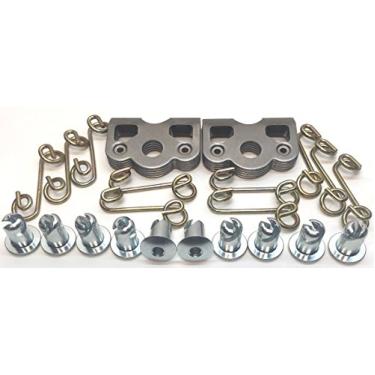 Imagem de Botão Dzus de aço de liberação rápida de 14 voltas com molas e placas de aba, rebites sem pacote com 10