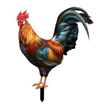 Imagem de Nishiyuenyi Decoração de Arte para Galinheiro, Estátua de Galinha, Placa Externa Realista, Inserção Decorativa de Jardim, Escultura de Galinha para Pátio, Gramado