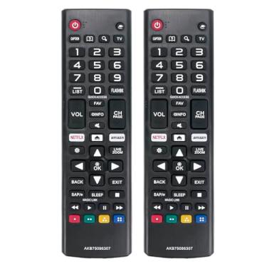 Imagem de 【Pacote com 2】 Controle remoto de substituição universal AKB75095307 compatível com quase todas as TVs LG LED LCD 70UJ6520 43UJ6050 75UJ6470 75UJ6520 43UJ6350 49UJ6300 75UJ6450 75UJ6450 75UJ6450 0UJ65