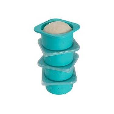 Imagem de KEVJES mais recipientes de prova de massa de pizza de 1000ml para pizza artesanal familiar diy, caixas empilháveis ​​de silicone de qualidade alimentar com tampas, freezer, geladeira, laváve